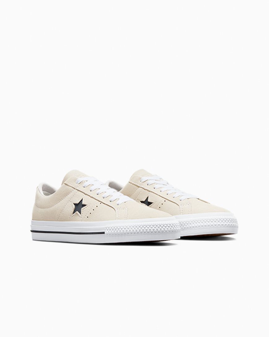 Skate Topanky Converse CONS One Star Pro Semisove Panske Béžové Biele Čierne | SK JCZG113